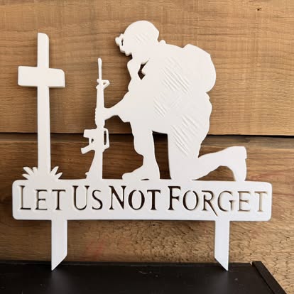 Military "Never Forget" Yard Sign
