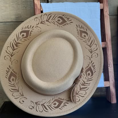 Custom Engraved Full Brimmed Felt Hat