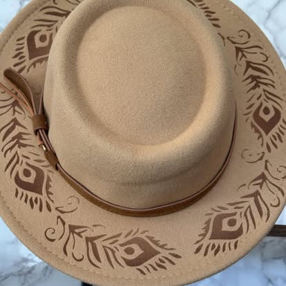 Custom Engraved Full Brimmed Felt Hat